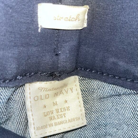 Womens Old Navy Maternity Stretch Low Rise Waist Blue Jeans SZ Medium Capri - Picture 5 of 6